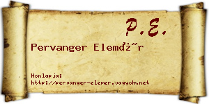 Pervanger Elemér névjegykártya